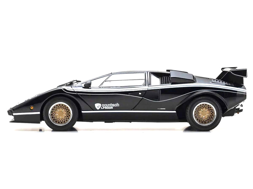 Lamborghini Countach LP 500R Black with White Interior 1/18 - Image 4