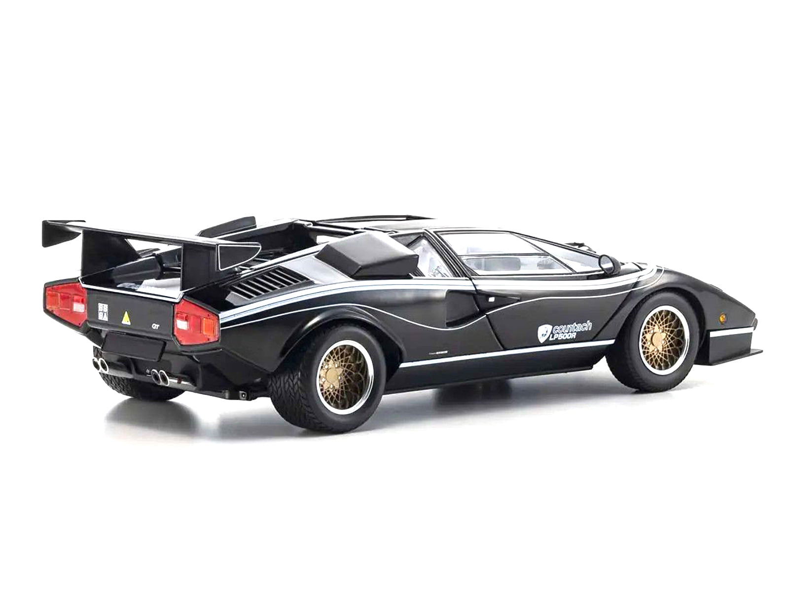 Lamborghini Countach LP 500R Black with White Interior 1/18 - Image 5