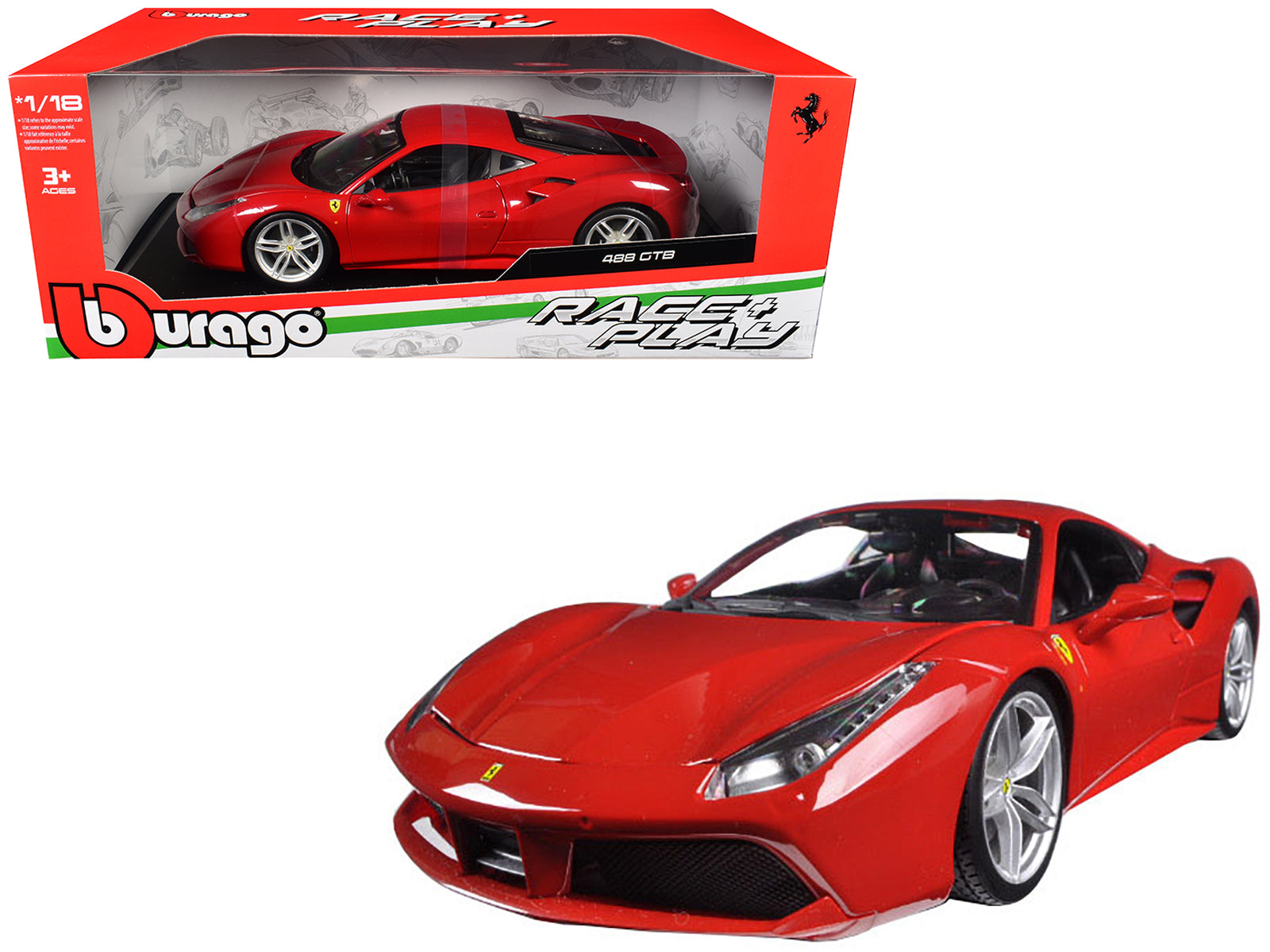 Ferrari 488 GTB Red 1/18