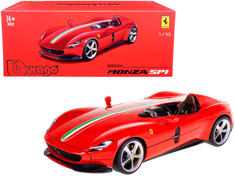 Ferrari Monza SP1 Red with Italian Flag Stripes "" 1/18