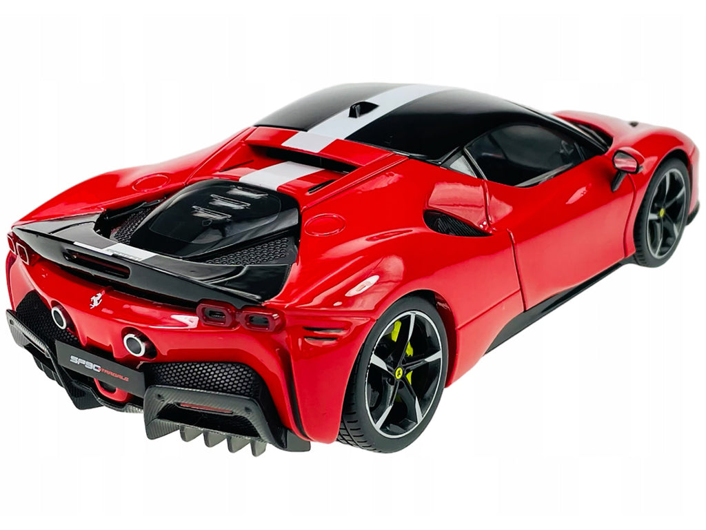 Ferrari SF90 Stradale Assetto Fiorano Red with White Stripes "" 1/18 - Image 4
