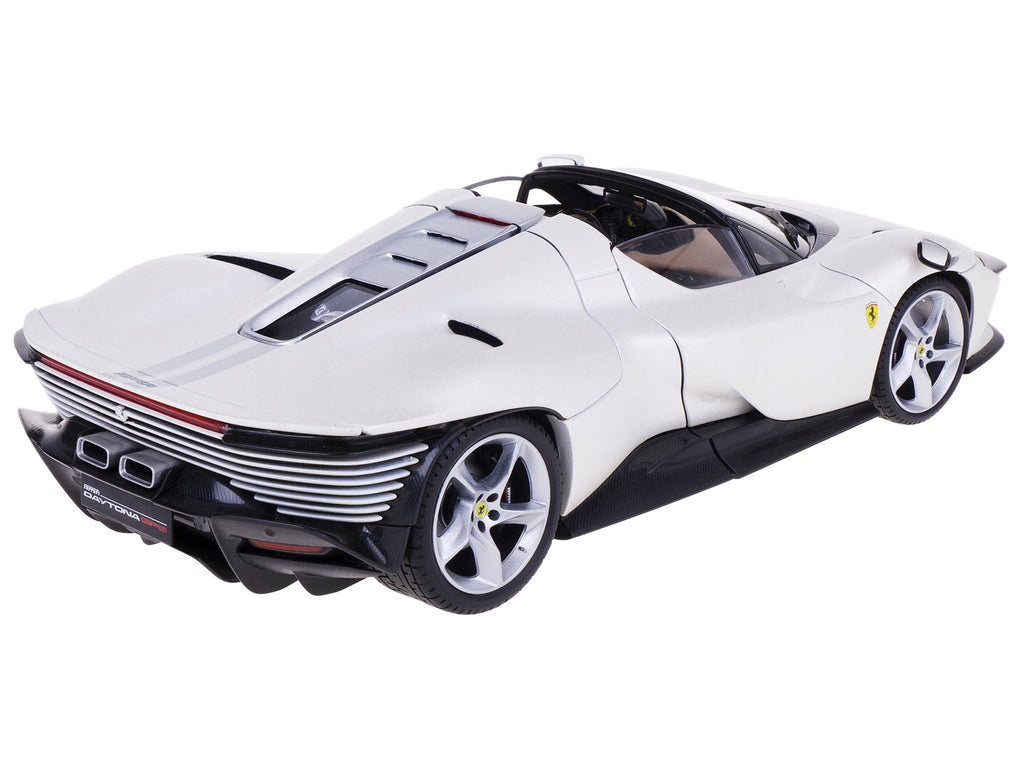 Ferrari Daytona SP3 White Metallic with Silver Stripes "" 1/18 - Image 4