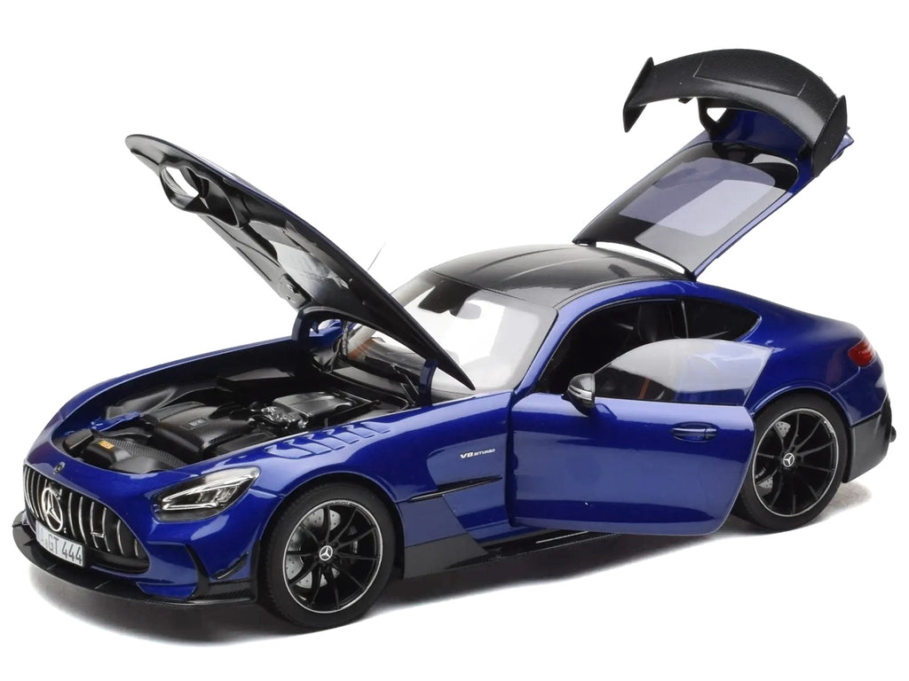 2021 Mercedes- Blue Metallic with Carbon Top and Hood Stripes 1/18 - Image 2