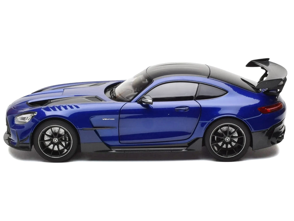 2021 Mercedes- Blue Metallic with Carbon Top and Hood Stripes 1/18 - Image 3