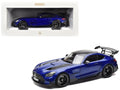 2021 Mercedes- Blue Metallic with Carbon Top and Hood Stripes 1/18