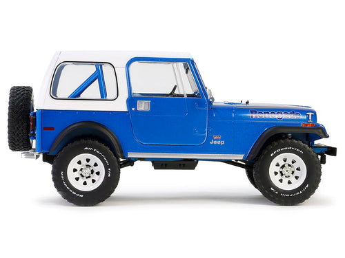 1978 Jeep CJ-7 Renegade Captain Blue Metallic with White Top 1/18 - Image 2