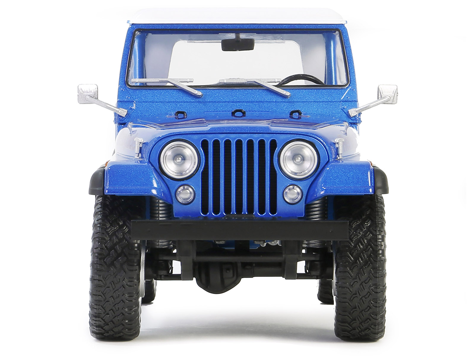 1978 Jeep CJ-7 Renegade Captain Blue Metallic with White Top 1/18 - Image 4