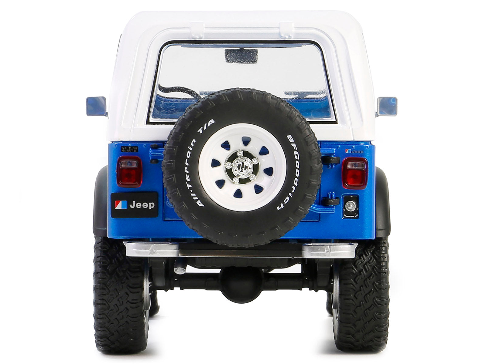 1978 Jeep CJ-7 Renegade Captain Blue Metallic with White Top 1/18 - Image 5