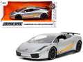 Lamborghini Gallardo Superleggera Silver Metallic with Yellow Stripes 1/24