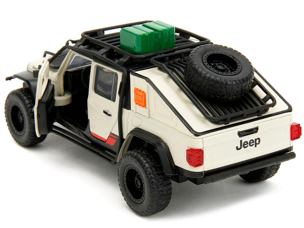 Jeep Gladiator Pickup Truck with Equipment Shell Beige with Graphics "Biosyn Genetics" "Jurassic World Dominion" (2022) Movie 1/32 - Image 4
