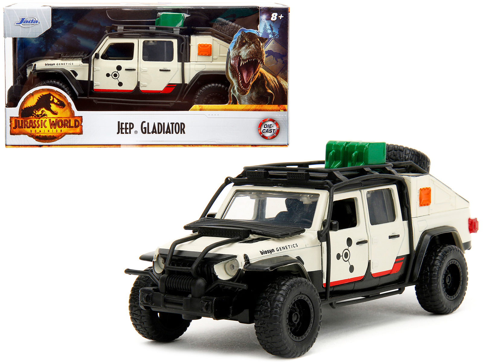 Jeep Gladiator Pickup Truck with Equipment Shell Beige with Graphics "Biosyn Genetics" "Jurassic World Dominion" (2022) Movie 1/32
