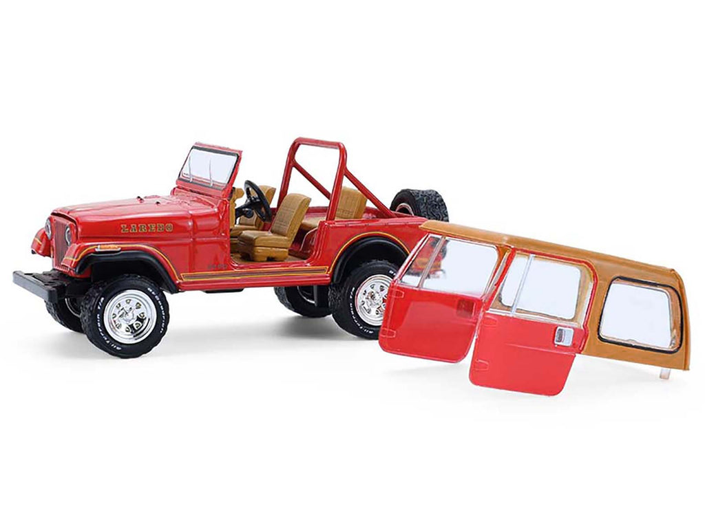 1980 Jeep CJ-7 Laredo Red with Tan Top 17 1/64 - Image 2