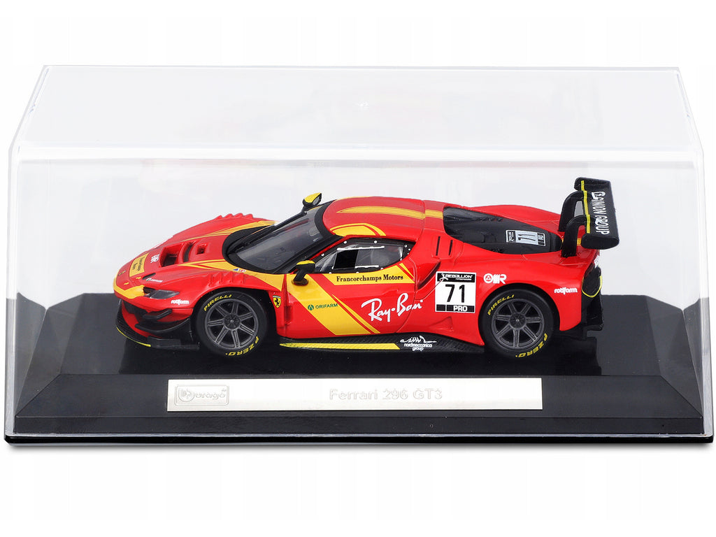 Ferrari 296 GT3 #71 Red "Francorchamps Motors" (2022) with Display Case 1/43 - Image 3