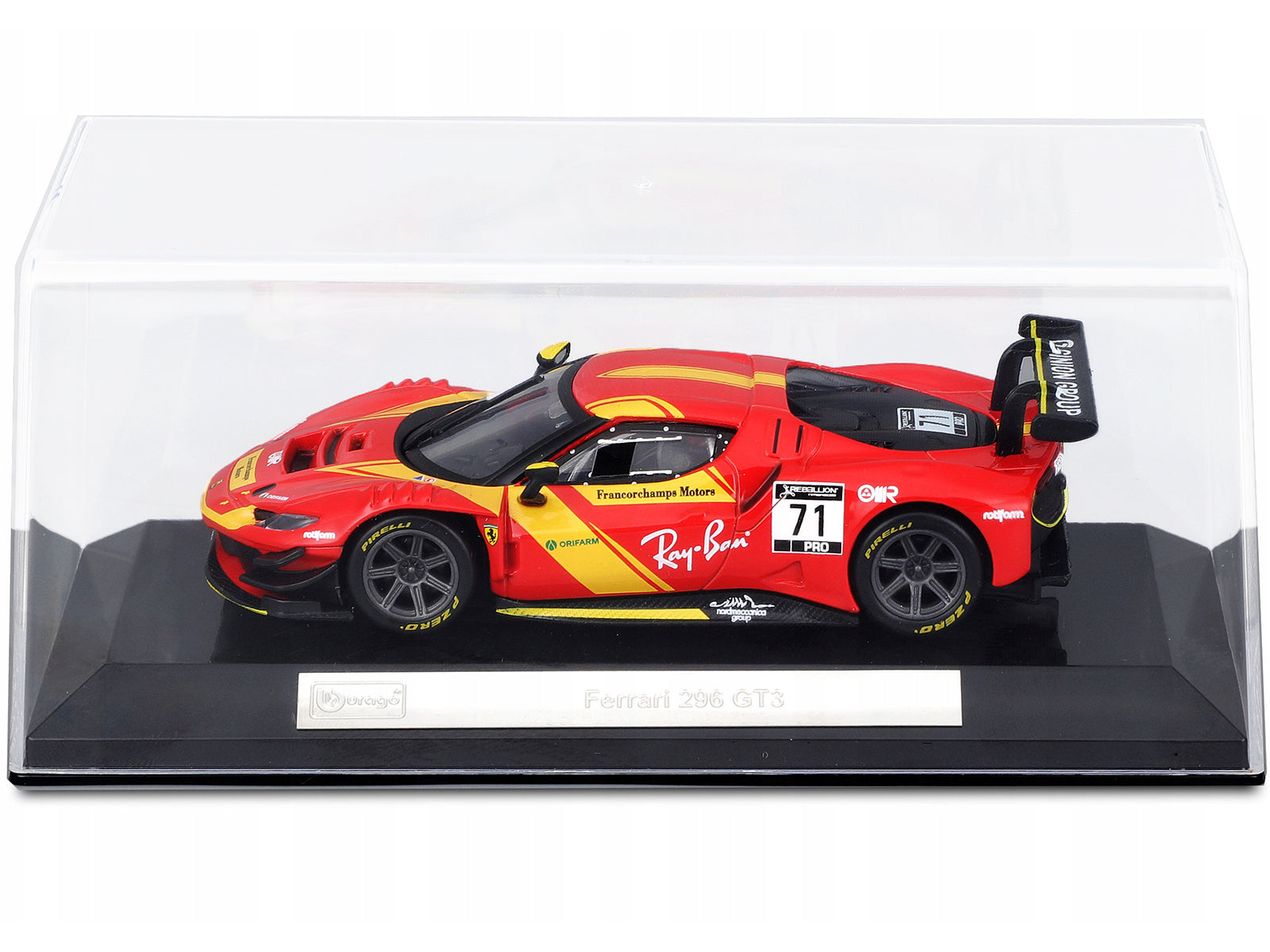 Ferrari 296 GT3 #71 Red "Francorchamps Motors" (2022) with Display Case 1/43 - Image 3