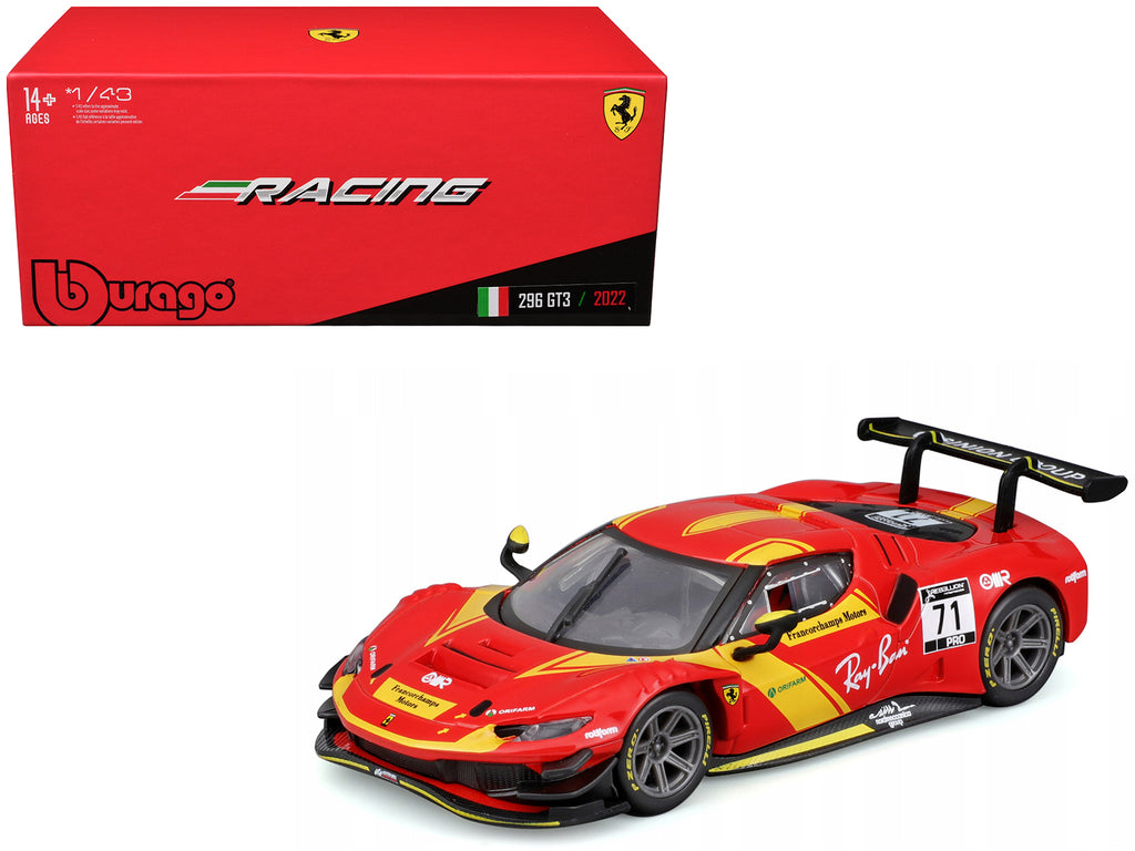 Ferrari 296 GT3 #71 Red "Francorchamps Motors" (2022) with Display Case 1/43