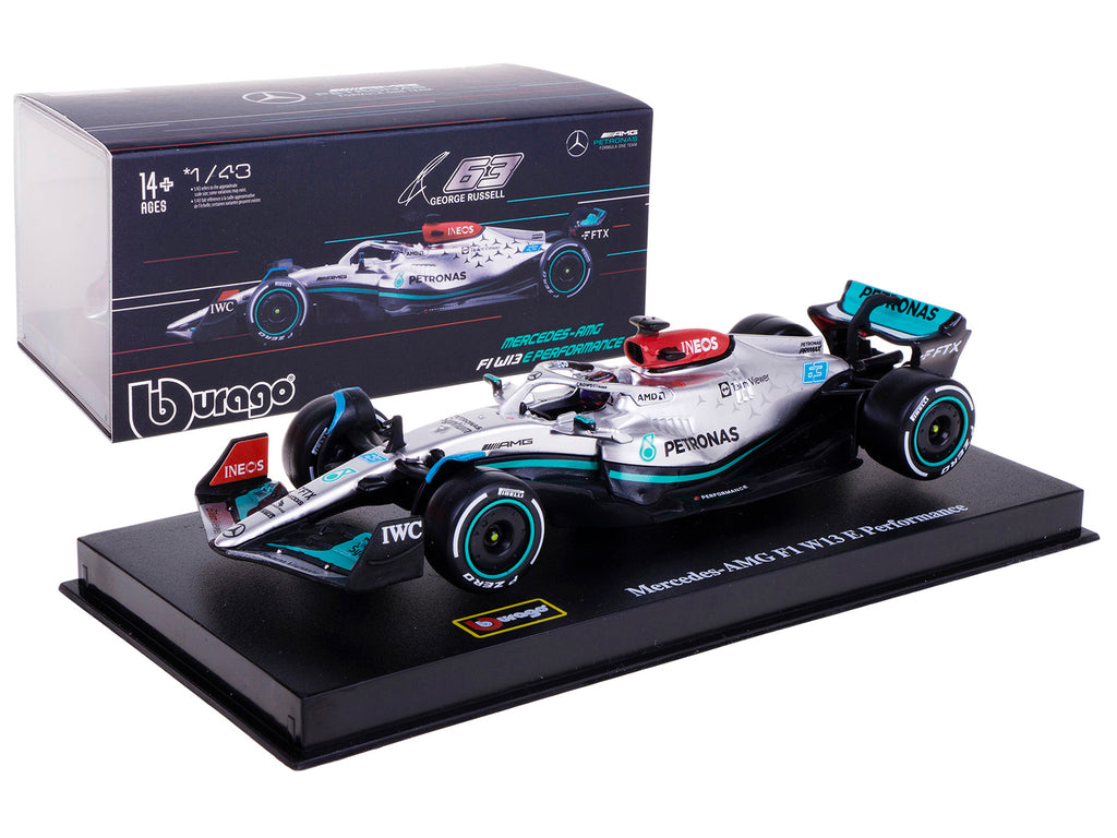 Mercedes-AMG F1 W13 E Performance #63 George Russell "F1 Formula One World Championship" (2022) with Display Case 1/43 - Image 5