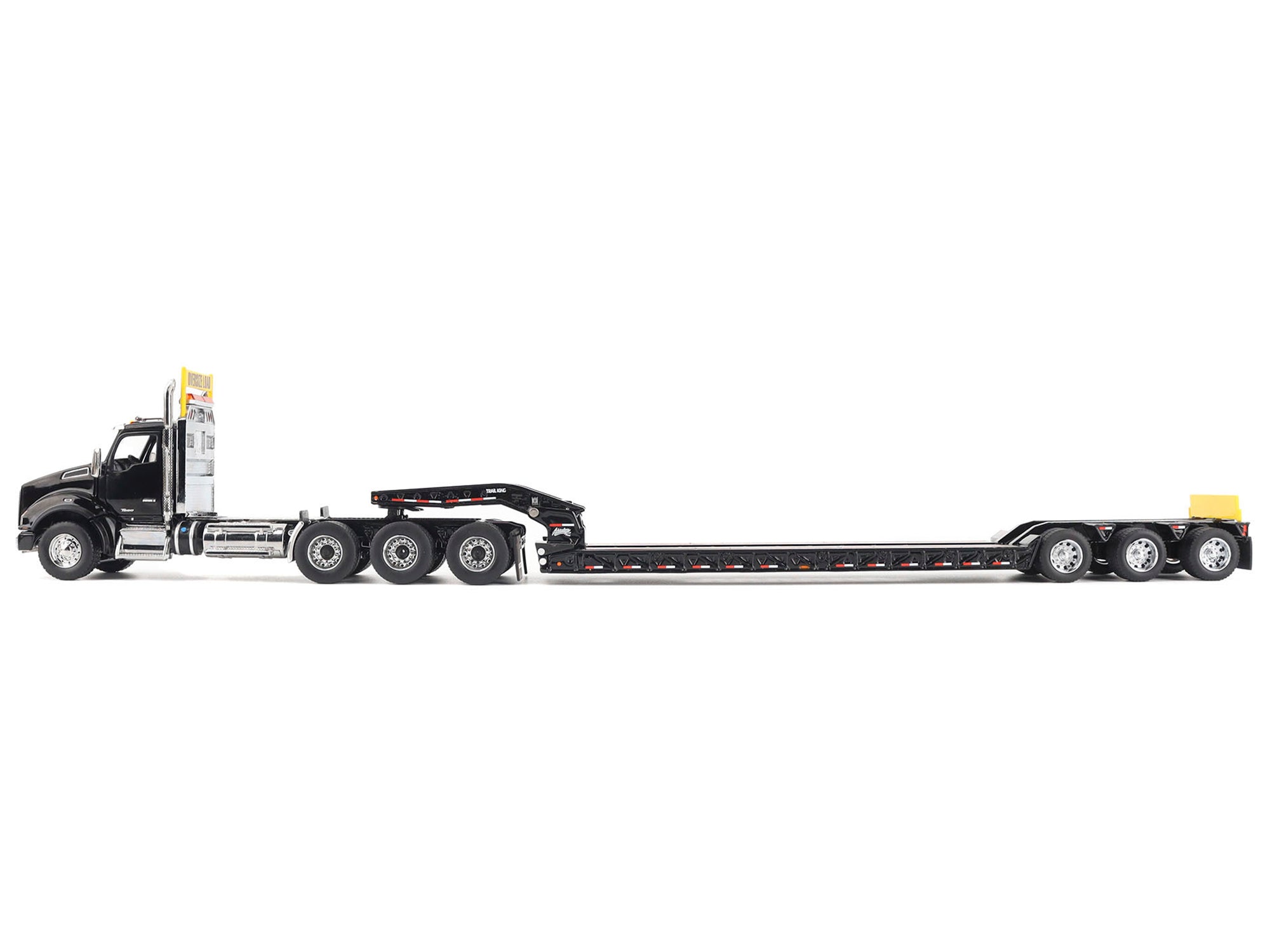 Kenworth T880 SBFA Tridem Truck with Trail King HDG Lowboy Trailer Black "" 1/50 - Image 2