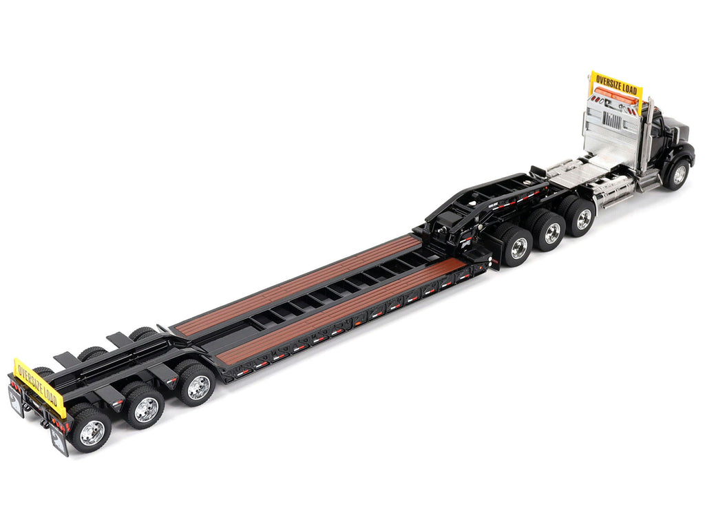 Kenworth T880 SBFA Tridem Truck with Trail King HDG Lowboy Trailer Black "" 1/50 - Image 4