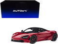 Mclaren 720S Memphis Red Metallic with Black Top and Carbon Accents 1/18 Model Car