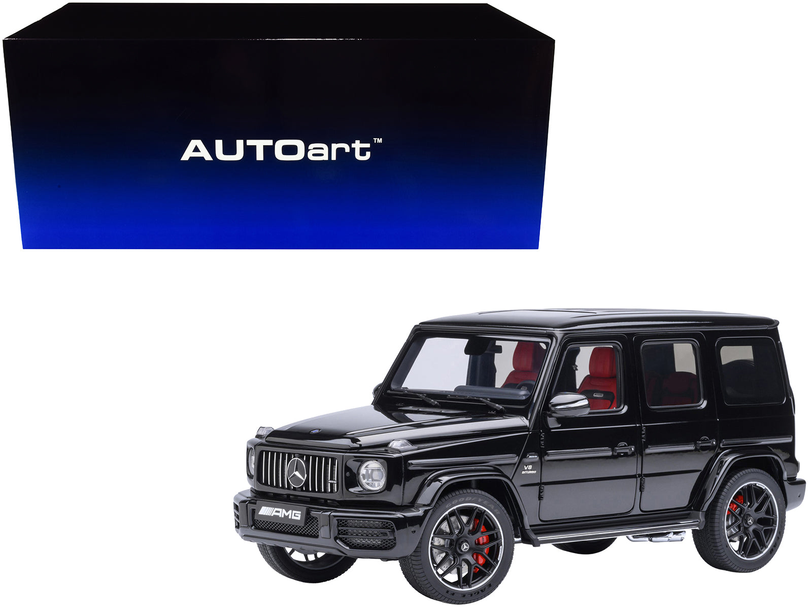 2019 Mercedes-Benz AMG G63 Black with Red Interior 1/18 Model Car