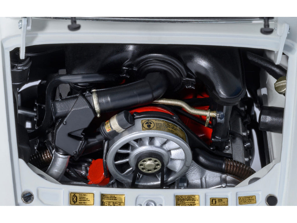 Porsche 911 Carrera 2.7 RS Grand Prix White with Red Stripes and Wheels 1/18 Model Car - Image 3