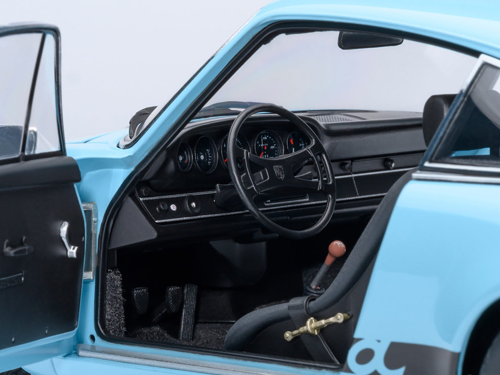 Porsche 911 Carrera 2.7 RS Gulf Blue with Black Stripes and Wheels 1/18 Model Car - Image 3