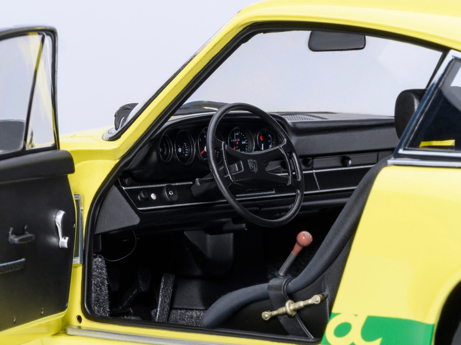 Porsche 911 Carrera 2.7 RS Light Yellow with Green Stripes and Wheels 1/18 Model Car - Image 5