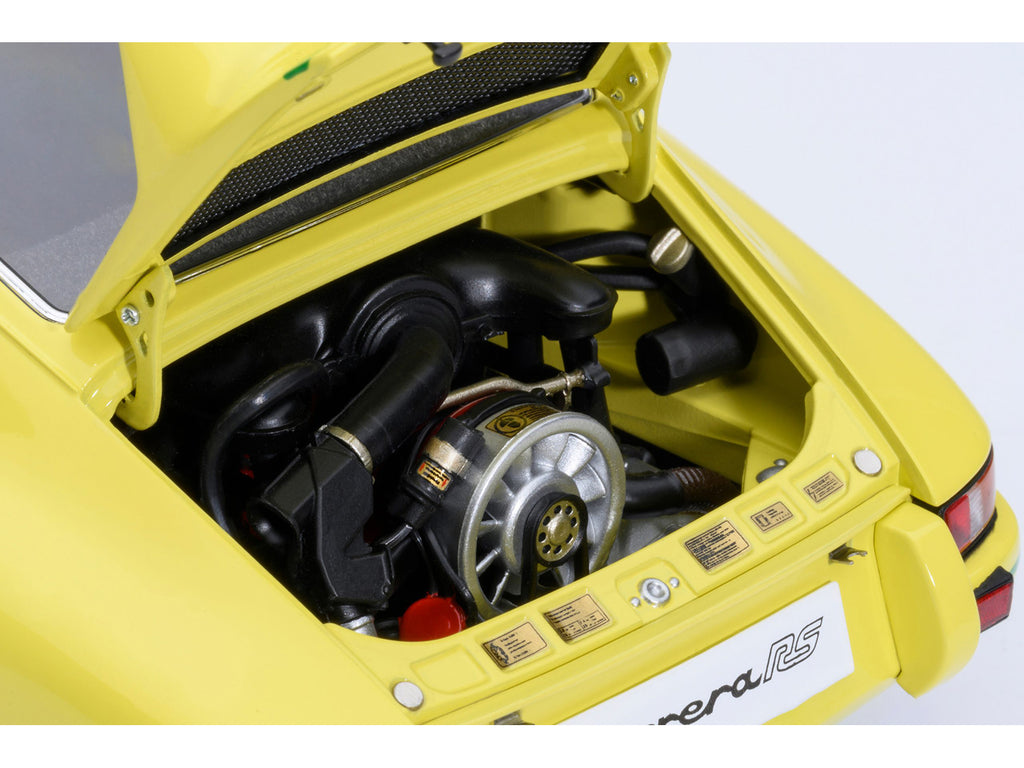 Porsche 911 Carrera 2.7 RS Light Yellow with Green Stripes and Wheels 1/18 Model Car - Image 4
