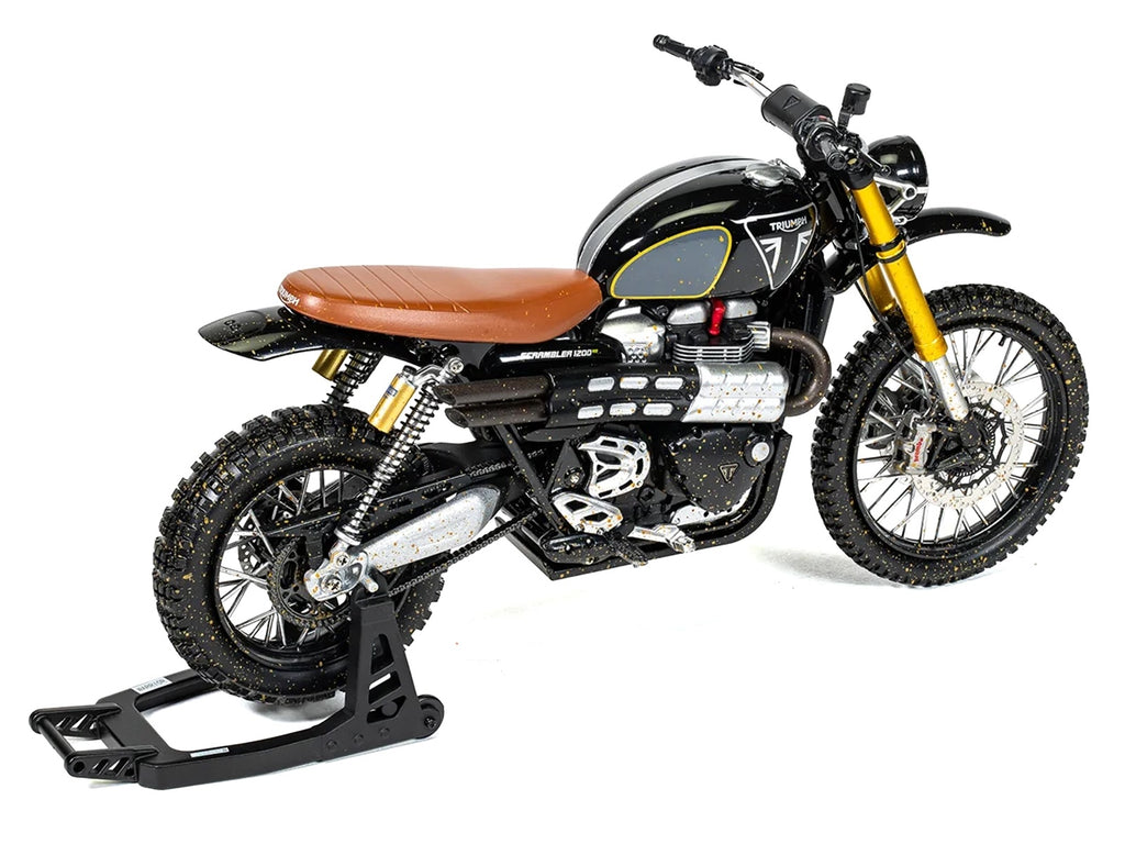 Triumph Scrambler 1200 XE Motorcycle Black (Dirty Version) James Bond 007 "No Time to Die" (2021) Movie - Image 3