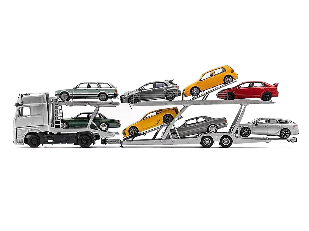 Mercedes-Benz Actros Auto Transporter White 1/64 - Image 4