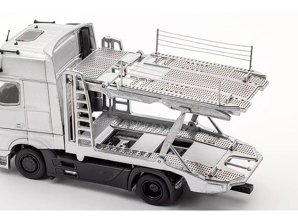 Mercedes-Benz Actros Auto Transporter White 1/64 - Image 2