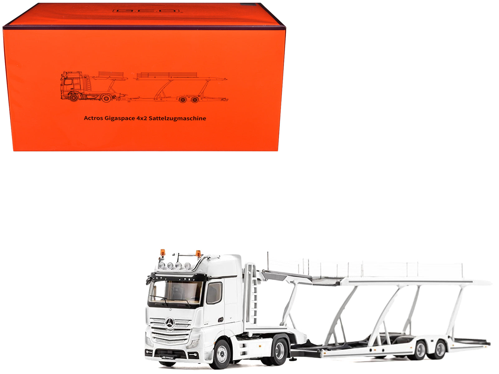 Mercedes-Benz Actros Auto Transporter White 1/64