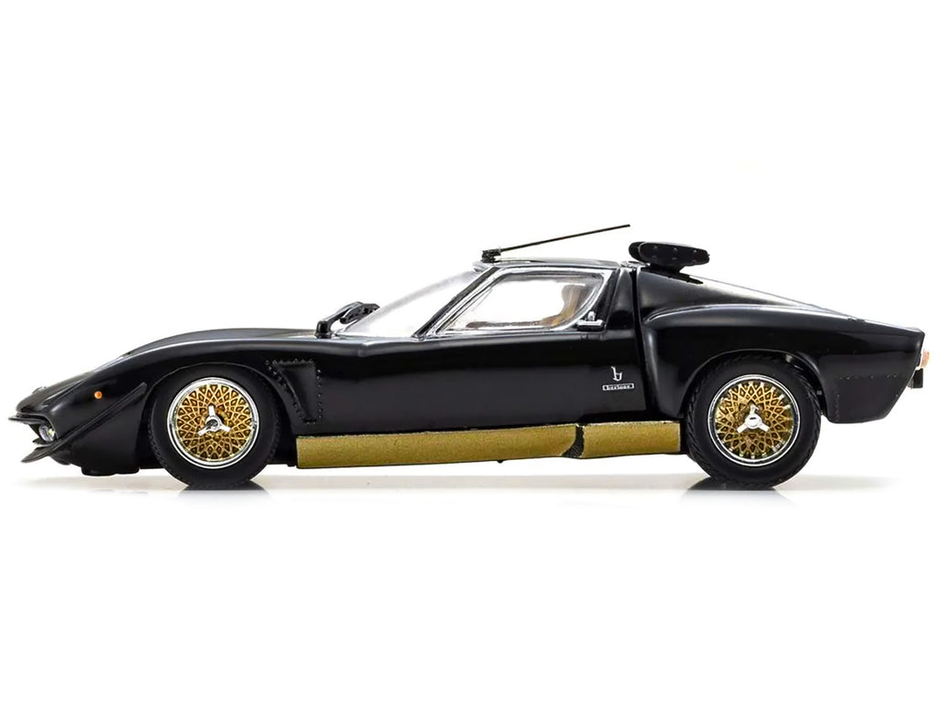 Lamborghini Miura SVR Black with Gold Accents and Wheels 1/43 - Image 4