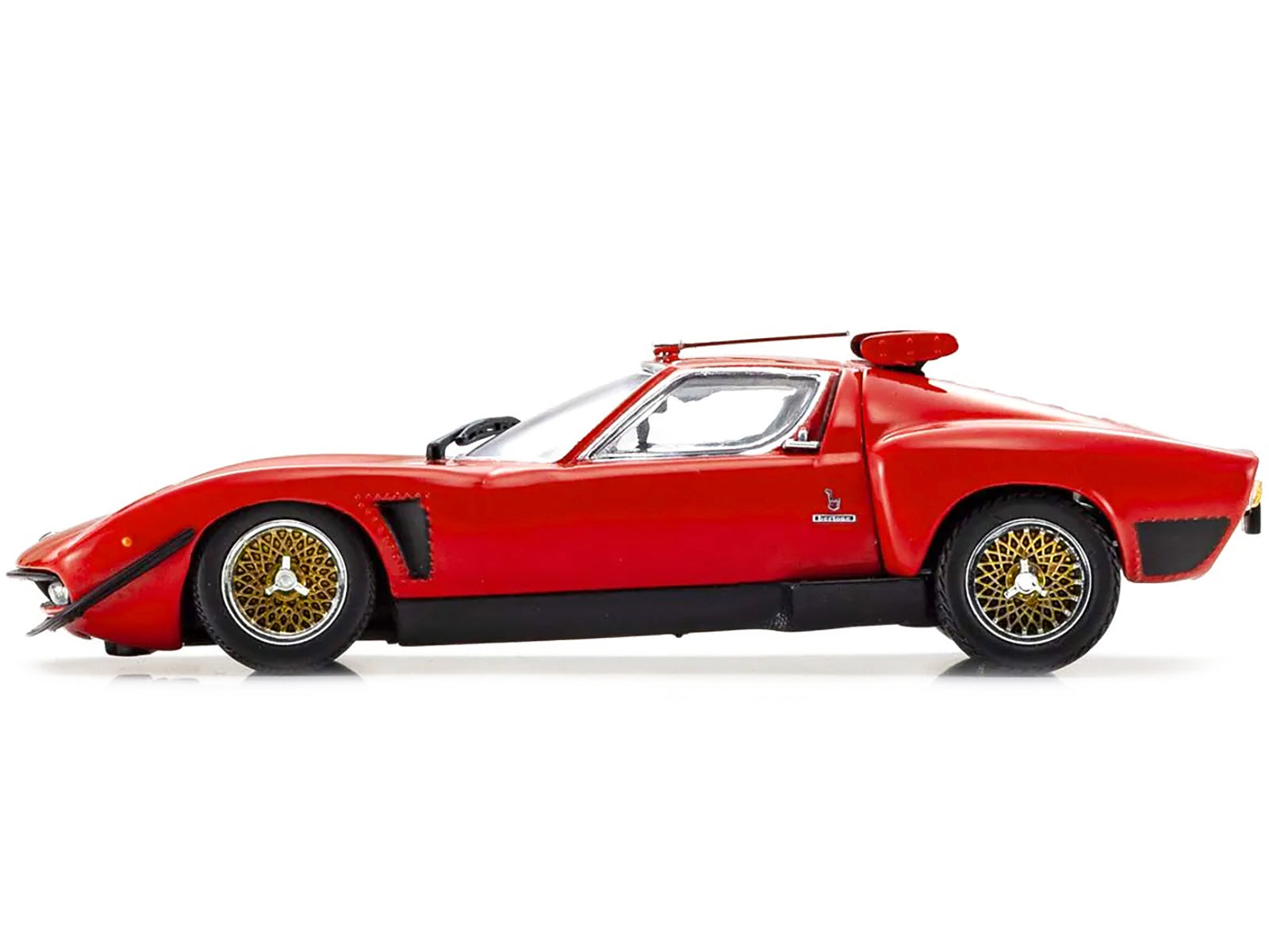 Lamborghini Miura SVR Red with Black Accents and Gold Wheels 1/43 - Image 4