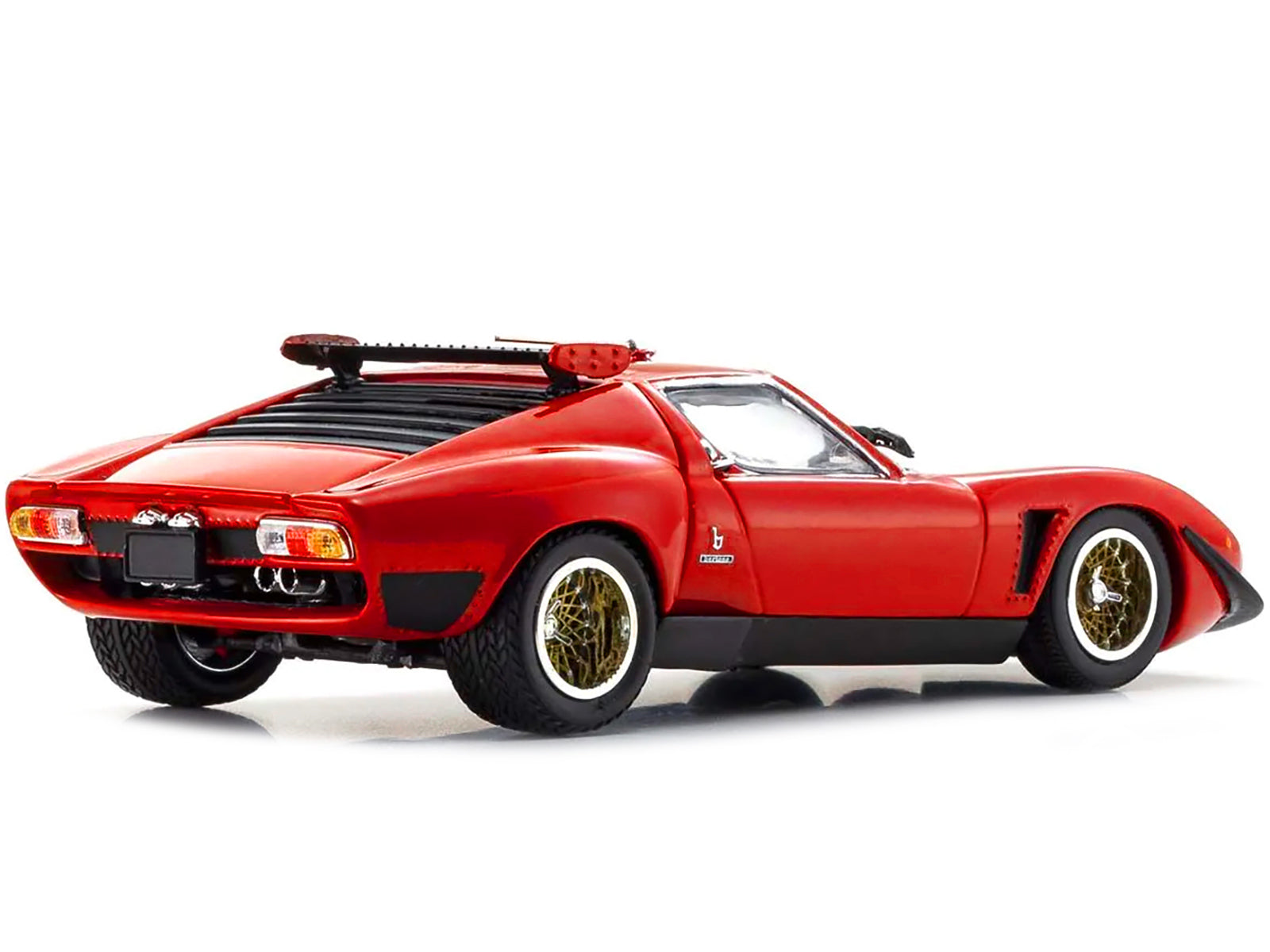 Lamborghini Miura SVR Red with Black Accents and Gold Wheels 1/43 - Image 5