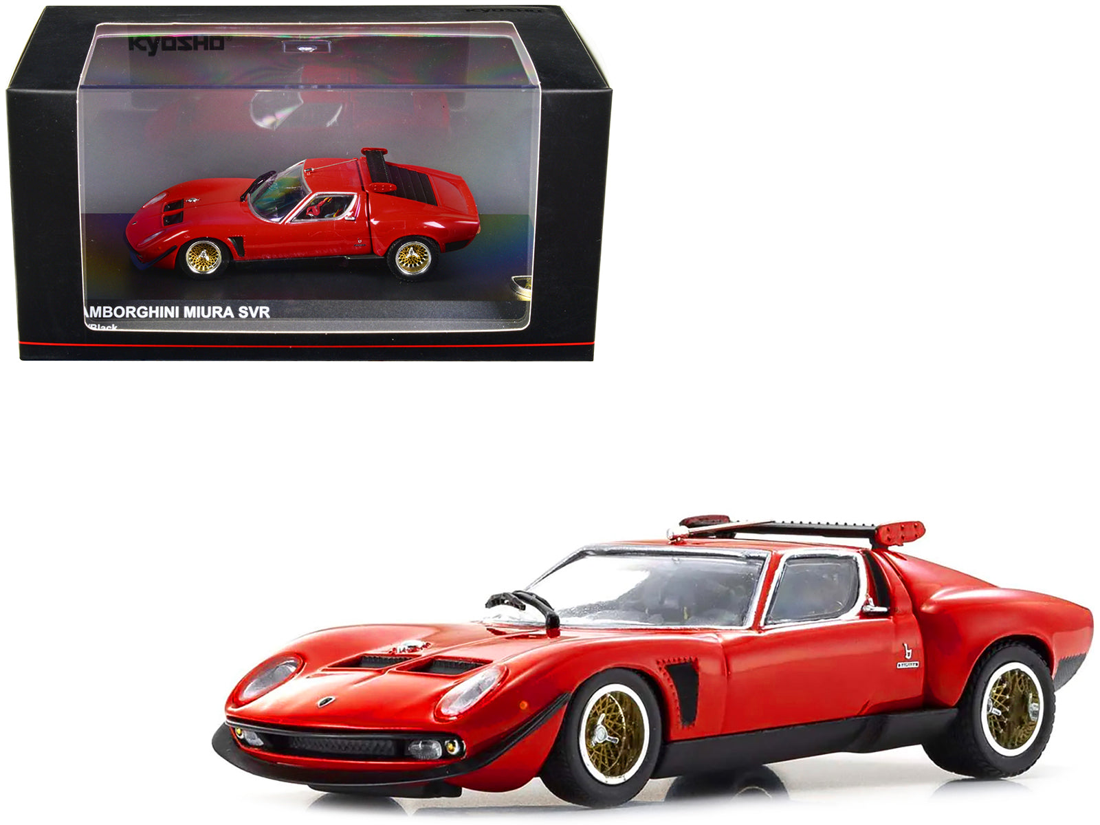 Lamborghini Miura SVR Red with Black Accents and Gold Wheels 1/43
