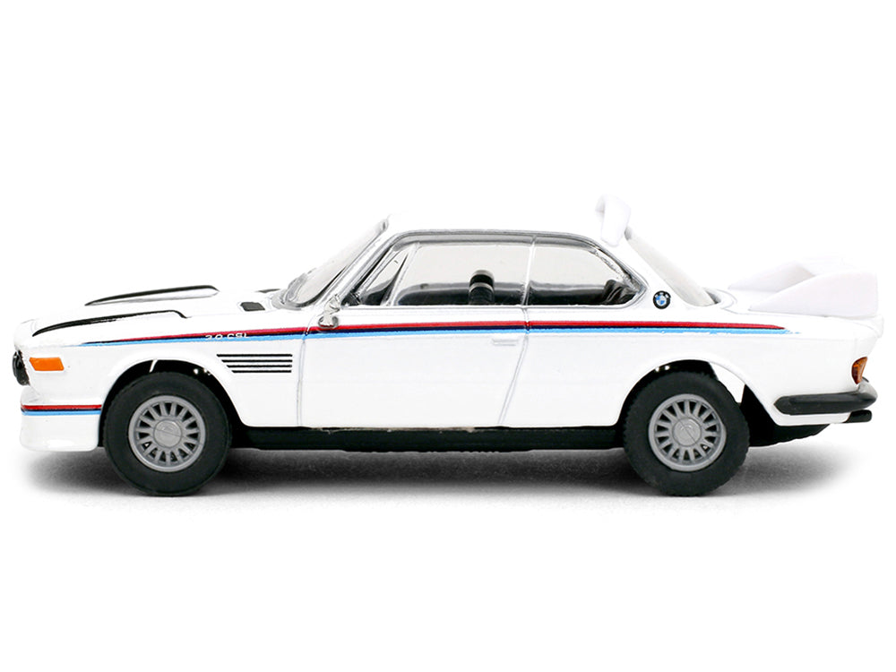 1975 BMW 3.0 CSL White with Red and Blue Stripes 1/64 - Image 2
