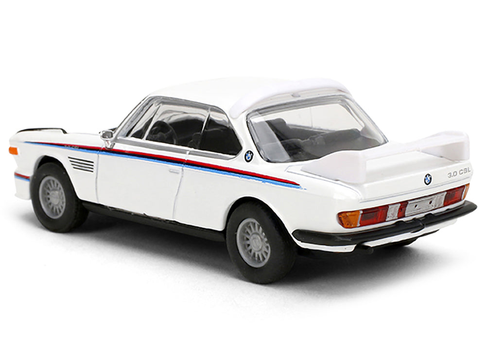 1975 BMW 3.0 CSL White with Red and Blue Stripes 1/64 - Image 3