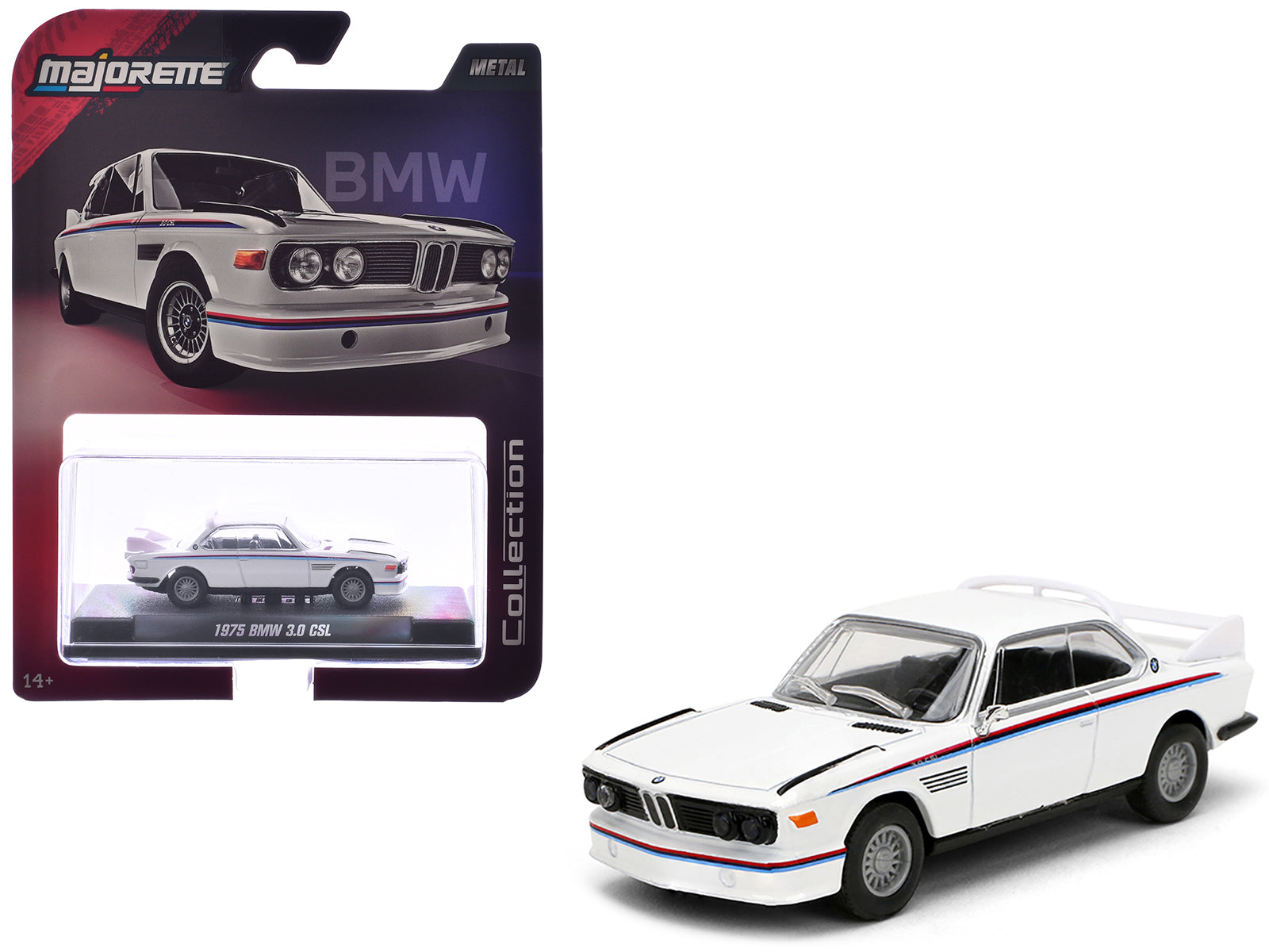 1975 BMW 3.0 CSL White with Red and Blue Stripes 1/64