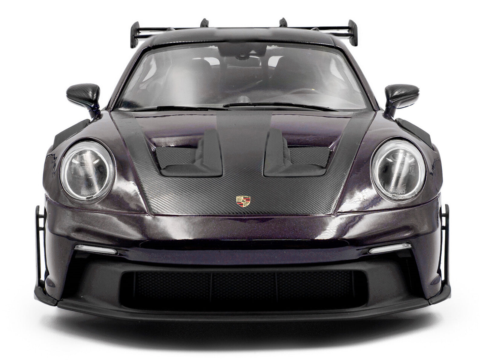 2024 Porsche 911 GT3 RS Weissach Package Viola Purple Metallic with Carbon Hood Stripes and Top 1/18 - Image 5