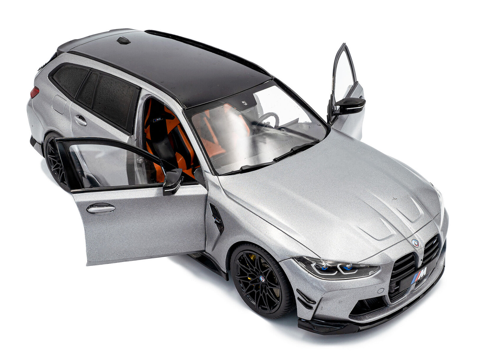 2024 BMW M3 Competition M xDrive Touring Frozen Pure Gray Metallic with Black Top 1/18 - Image 2