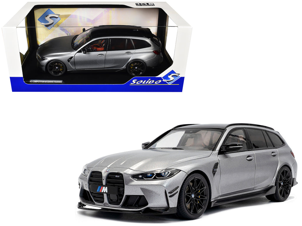 2024 BMW M3 Competition M xDrive Touring Frozen Pure Gray Metallic with Black Top 1/18