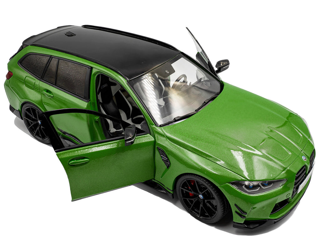 2024 BMW M3 Competition M xDrive Touring Green Metallic with Black Top 1/18 - Image 2