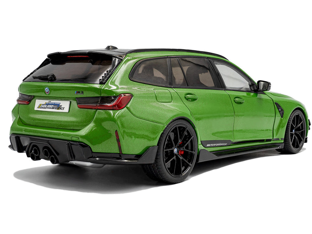 2024 BMW M3 Competition M xDrive Touring Green Metallic with Black Top 1/18 - Image 4