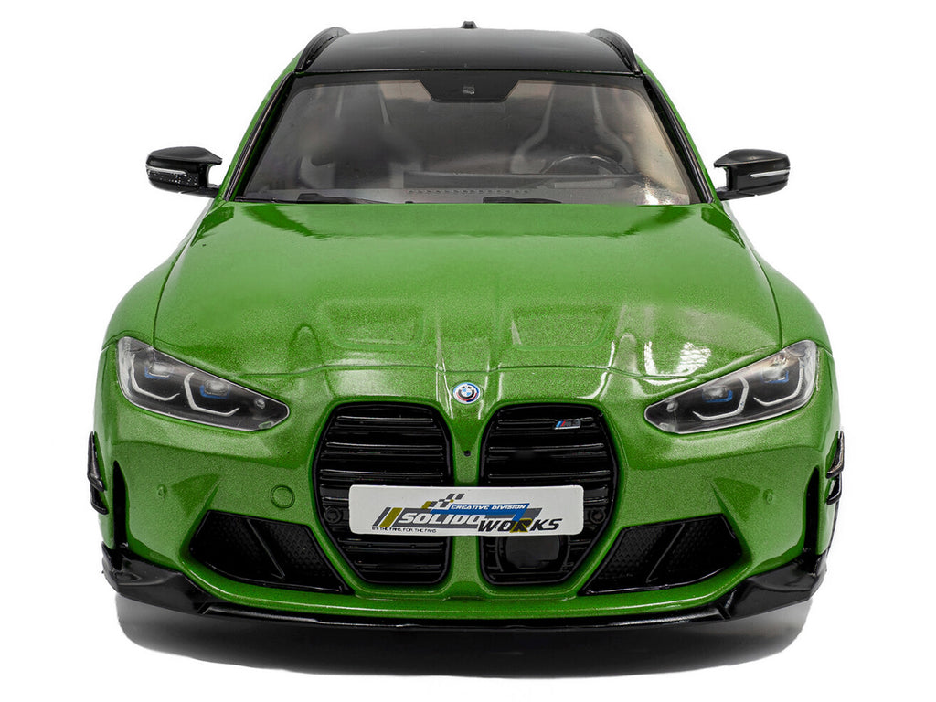 2024 BMW M3 Competition M xDrive Touring Green Metallic with Black Top 1/18 - Image 5