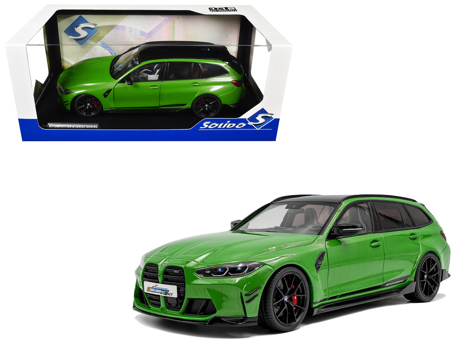 2024 BMW M3 Competition M xDrive Touring Green Metallic with Black Top 1/18
