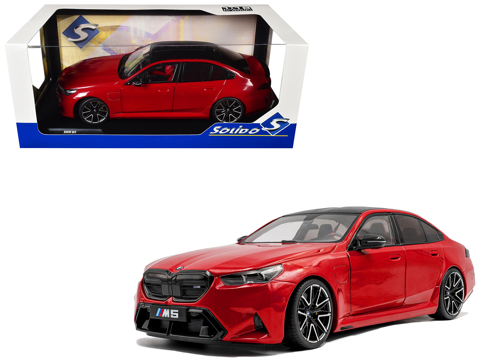 2025 BMW M5 Fire Red with Black Top 1/18