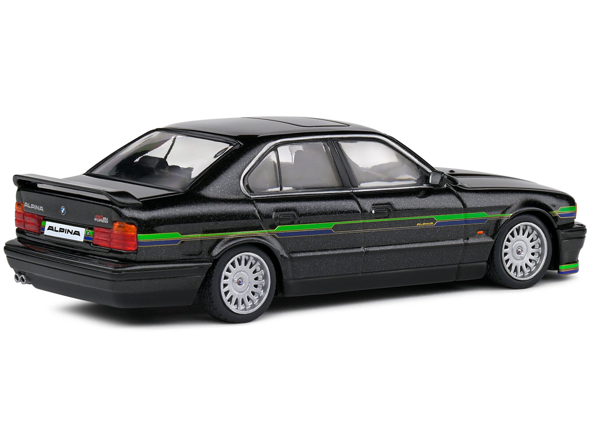 1994 BMW E34 Alpina B10 BiTurbo Black Metallic with Green Graphics 1/43 - Image 3