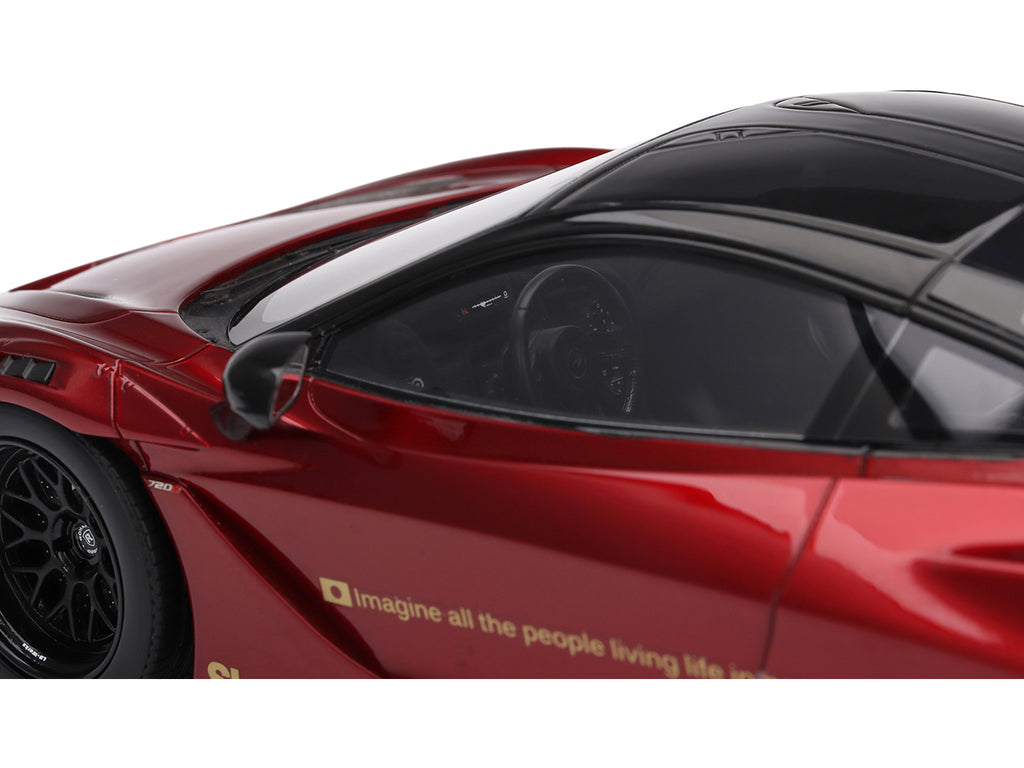 McLaren 720S "LB-Works" Gem Red Metallic with Black Top 1/18 Model Car - Image 2
