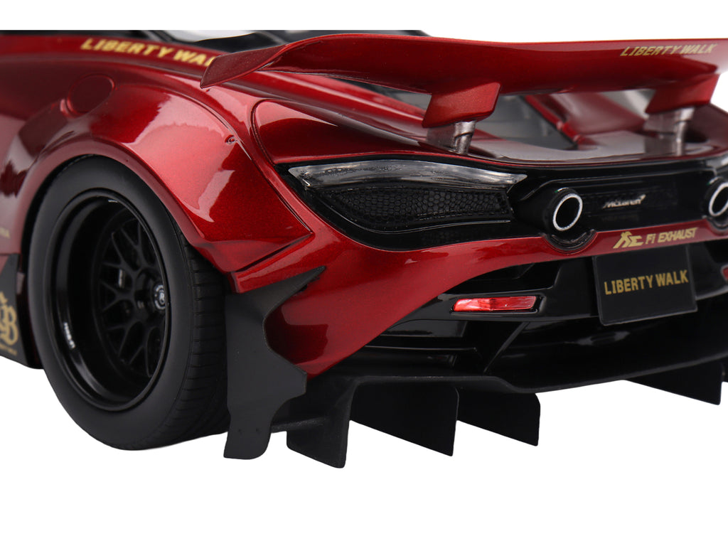 McLaren 720S "LB-Works" Gem Red Metallic with Black Top 1/18 Model Car - Image 3